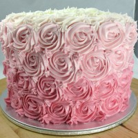 3 Layer Ombre Swirl Roses cake